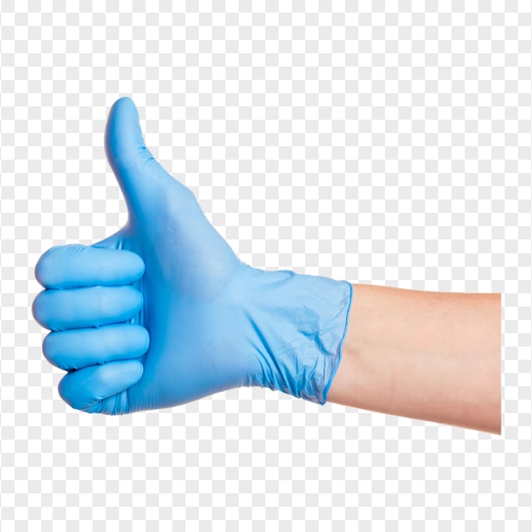Medical Sign Thumbs Up Gloves Surgical Blue
