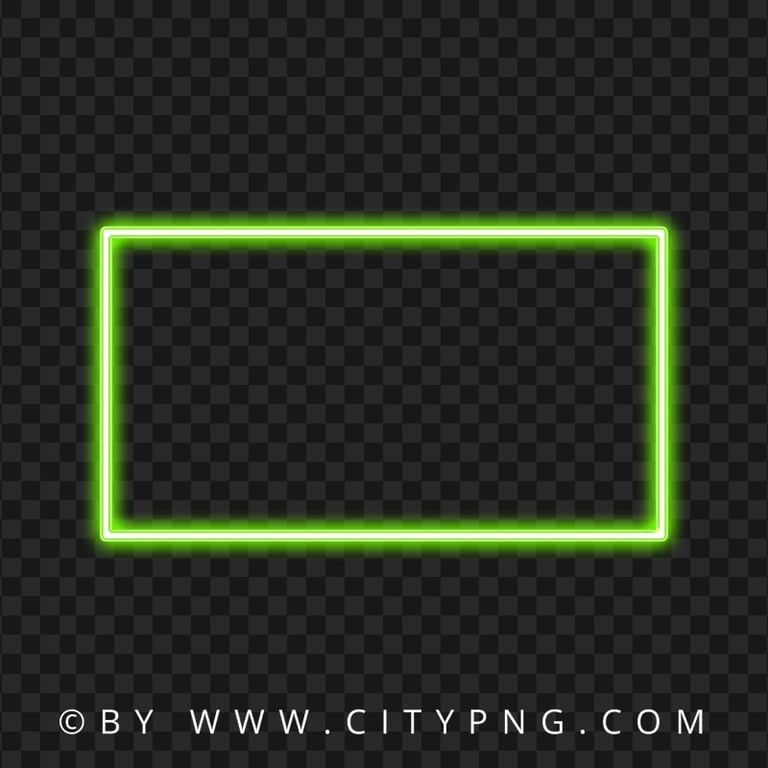 HD Green Neon Frame Transparent PNG