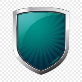 Blue Cyan Metal Shield Guard Icon Download PNG