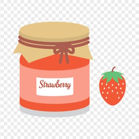 HD Cartoon Strawberry Marmalade Jam Jar PNG