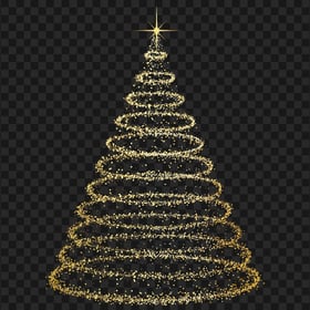 PNG Gold Glitter Christmas Tree Shape