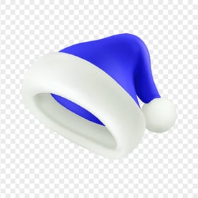 3D Christmas Blue Santa Hat Cap FREE PNG