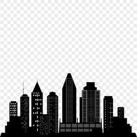 Skyline City Building Black Silhouette PNG