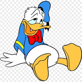 Donald Duck Tired Sitting Down Cartoon PNG