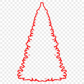HD Red Real Outline Christmas Tree Clipart Silhouette Shape PNG