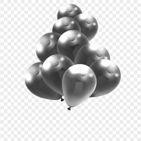 HD Beautiful Group Of Silver Balloons PNG