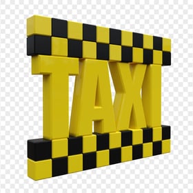 Download 3D Taxi Word Logo Text PNG