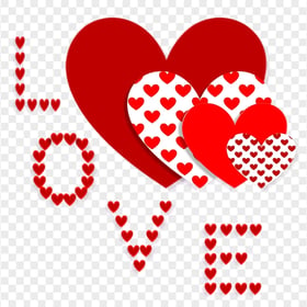 Love Lettering With Hearts Illustration FREE PNG