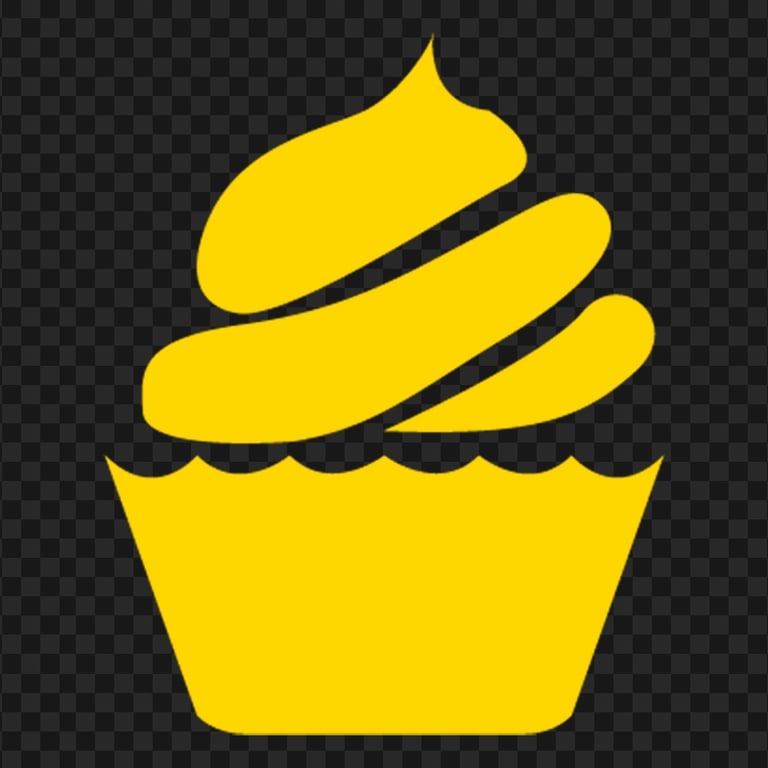 Yellow Cupcake Silhouette Icon PNG