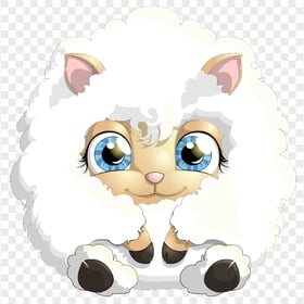 HD Sitting Cute Cartoon White Sheep PNG