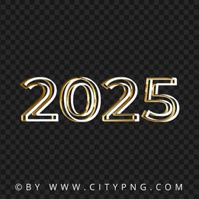 Gold And White 2025 Creative Design PNG IMG