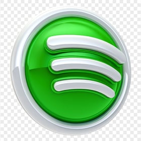 3D Round Spotify Logo Icon PNG