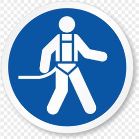 Falling Sign Blue Safety PPE
