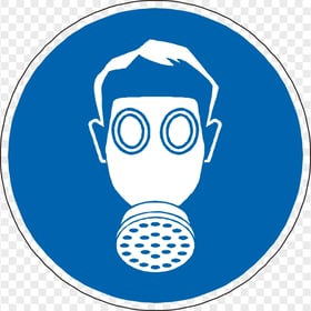 Gas Mask Sign Icon Symbol Blue PPE