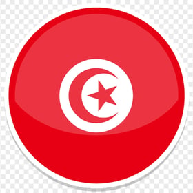 Circle Round Tunisian Flag Icon PNG