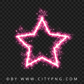 Pink Sparkling Firework Star PNG Image
