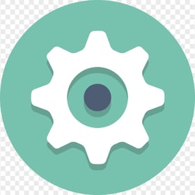 Settings Gear Round Flat Icon PNG