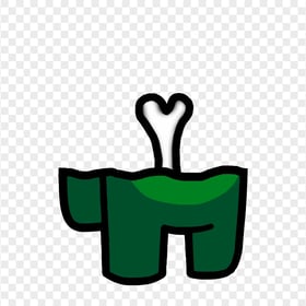 HD Among Us Crewmate Green Character Bone PNG