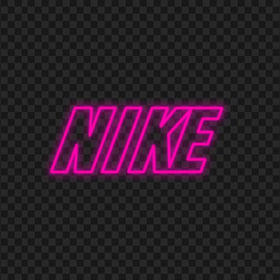 HD Pink Outline Neon Nike Text Logo PNG