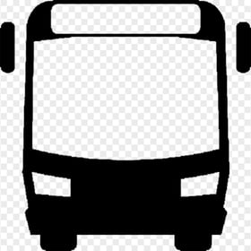FREE Autobus Autocar Front View Black Icon PNG