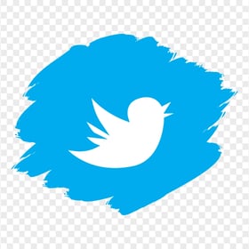 HD Twitter Blue Brush Stroke Icon PNG