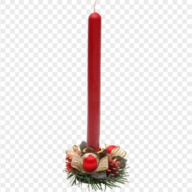 Red Wax Christmas Candle HD PNG