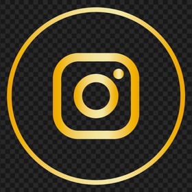 Luxury Round Golden Yellow Instagram Logo Icon