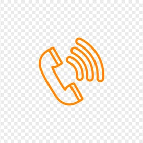 HD Orange Outline Call Phone Icon Transparent PNG