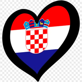 Clipart Croatia Flag Heart Shape PNG