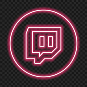 Neon Pink Twitch App Round Icon PNG
