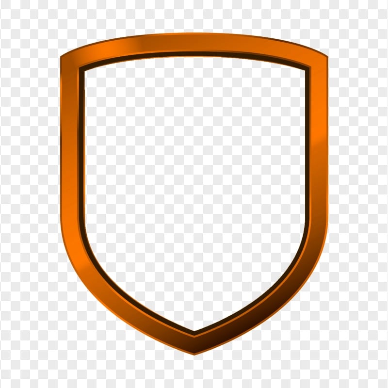FREE Orange Metal Shield Outline Frame PNG
