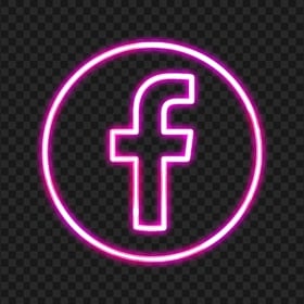 Pink Neon Facebook Logo Icon PNG