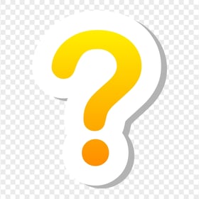 Vector 3D Question Mark Yellow & White Icon PNG
