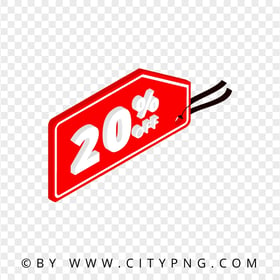 20 Percent Off Red 3D Tag Label Logo Image PNG