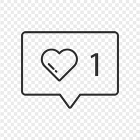 Outline Black Instagram One Like Notification Icon