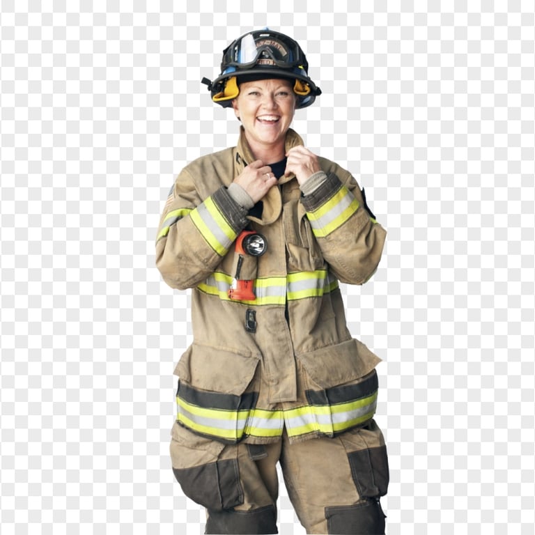 HD Firefighter Firewoman Smiling PNG