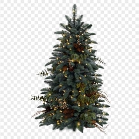 HD Decorated Real Christmas Pine Tree PNG