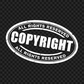 Copyright All Rights Reserved White Stamp PNG