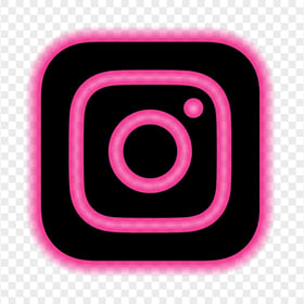 HD Aesthetic Pink & Black Neon Instagram Logo Icon PNG