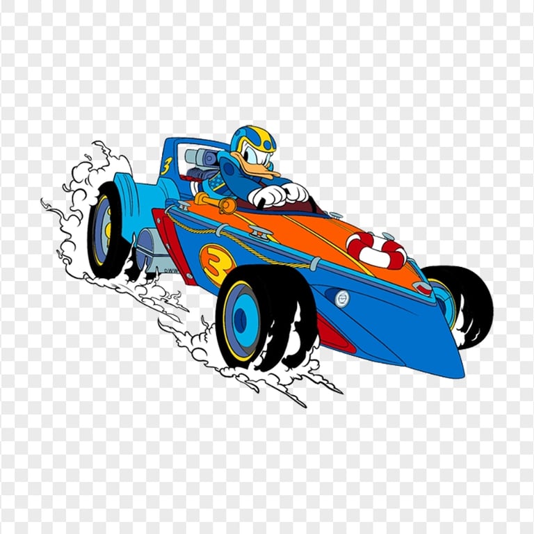 Donald Duck Drive Racing Car Download PNG | Citypng