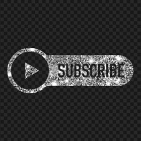 HD Silver Glitter Youtube Subscribe Button Logo PNG