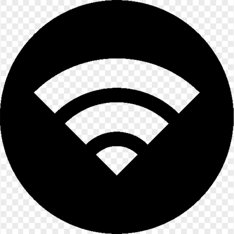 Download HD Wireless Wifi Round Black Logo Icon PNG