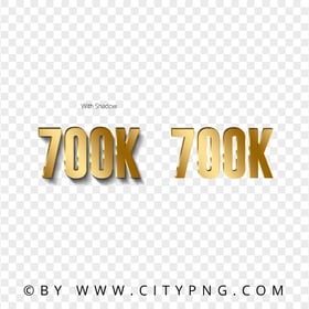 HD 700K Number Text Gold Effect Transparent Background