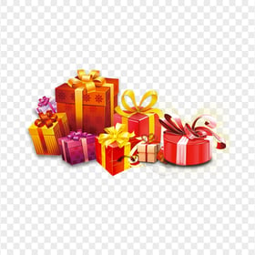 Birthday Christmas Gifts Boxes On Floor HD PNG