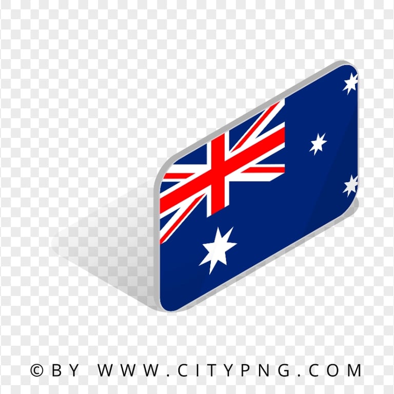 Australia Isometric 3D Flag Icon Image PNG