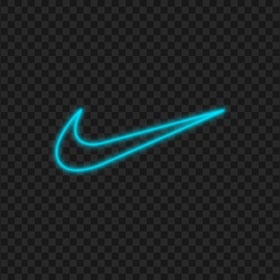 HD Blue Outline Nike Tick Neon Logo PNG