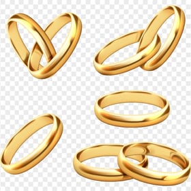 HD Collection Of Gold Wedding Rings PNG