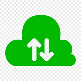 Download Upload Cloud Green Icon PNG Image