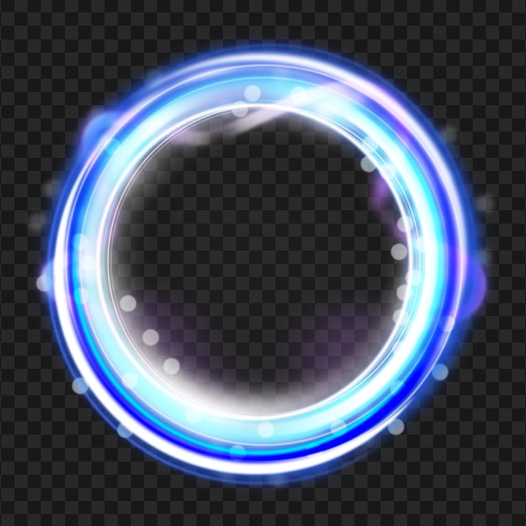 HD Blue Luminous Glowing Light Circle Ring PNG