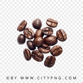 HD Top View Of Brown Roasted Coffee Beans Transparent PNG